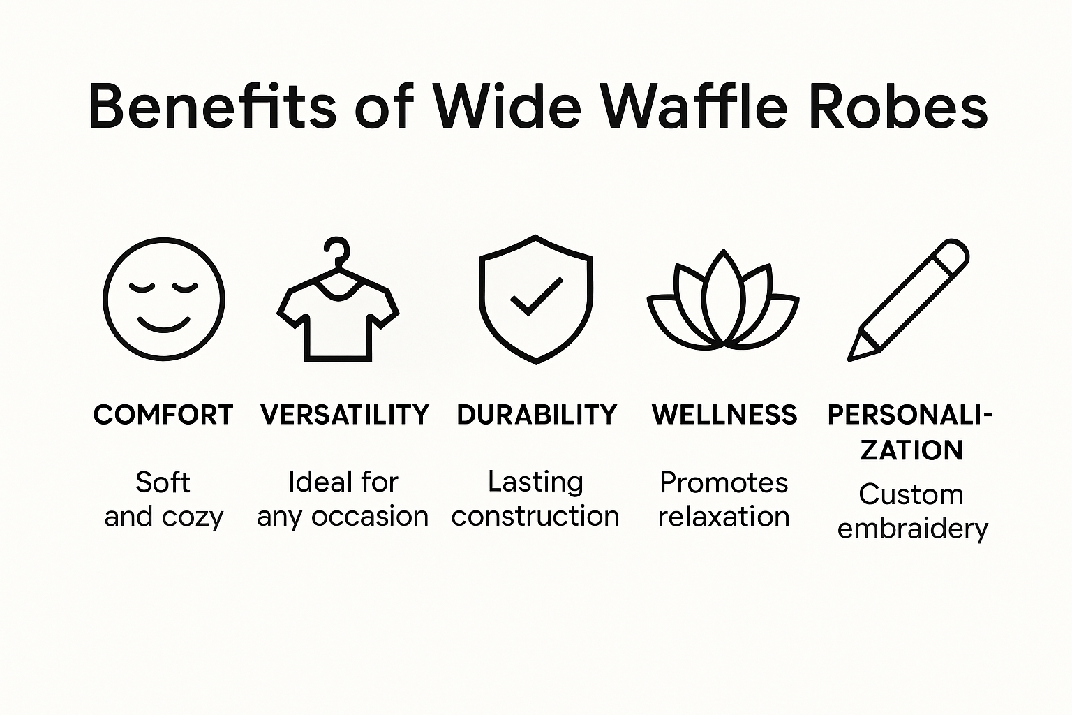 Infographic showing top 5 wide waffle robe benefits