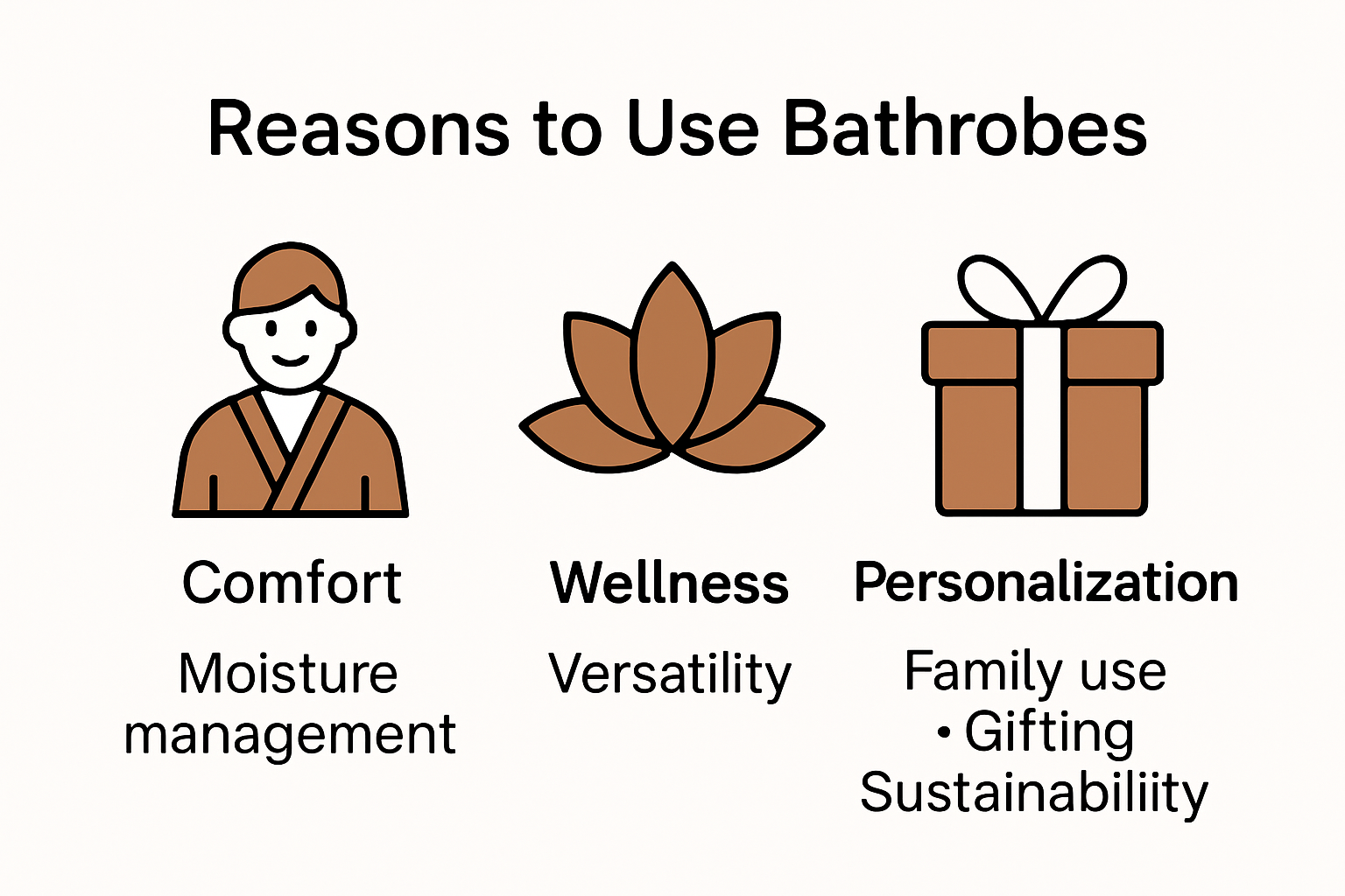 Infographic showing key benefits of using bathrobes