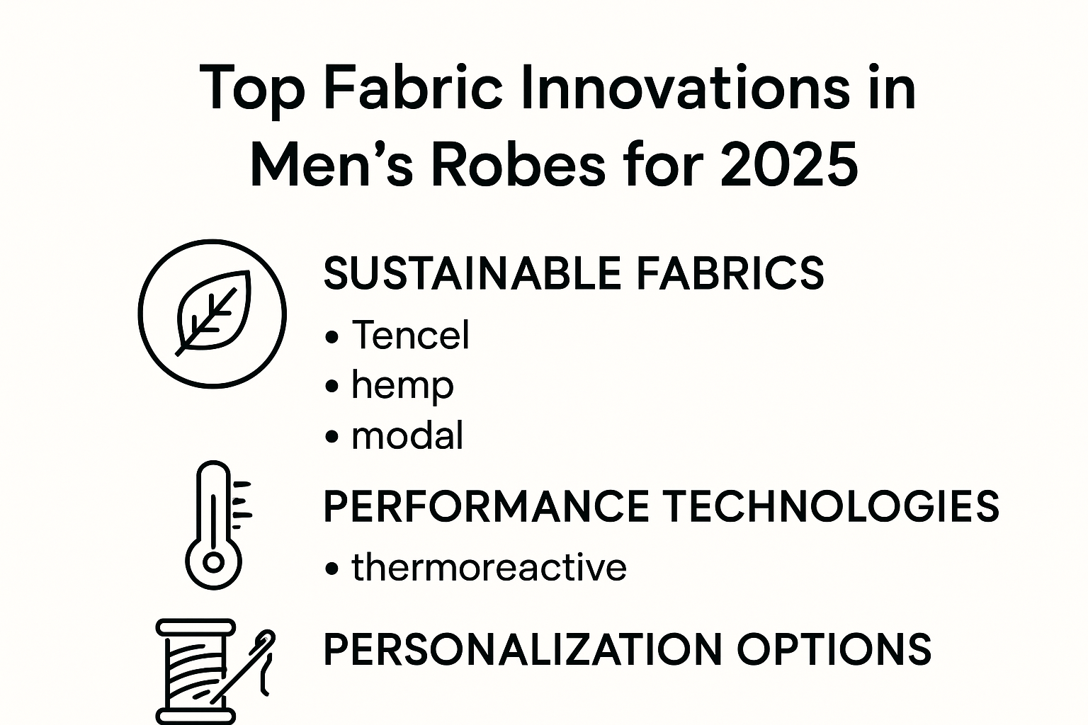 Infographic of 2025 men's robe fabric and material trends