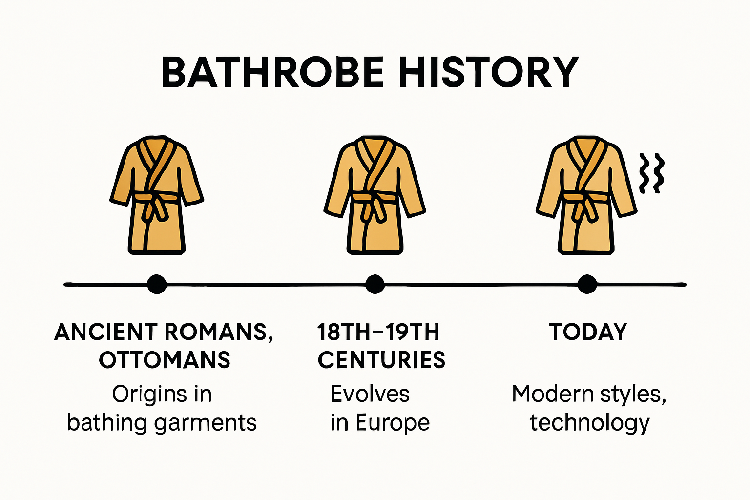 Bathrobe history timeline with cultural influences