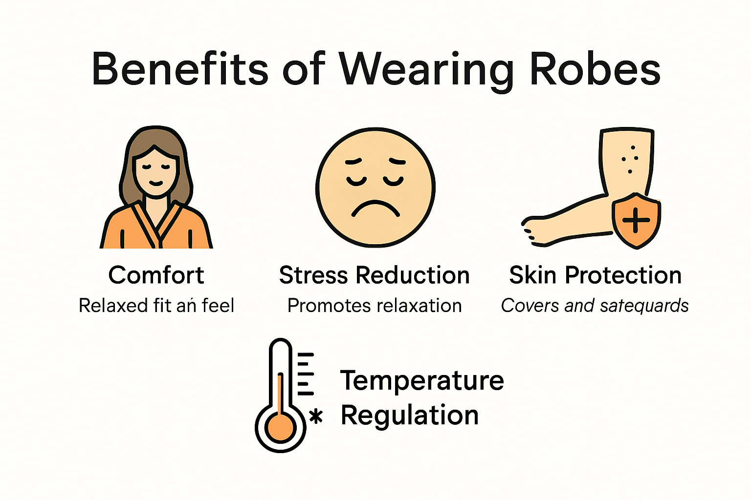 Infographic showing health benefits of wearing robes