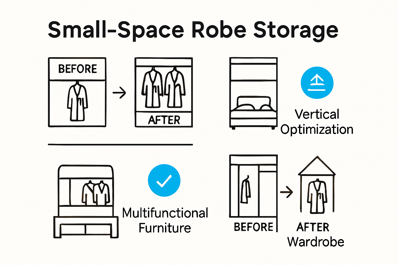 Small space robe storage solutions infographic