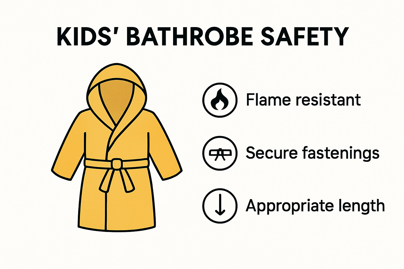 Infographic of kids bathrobe safety features for parents