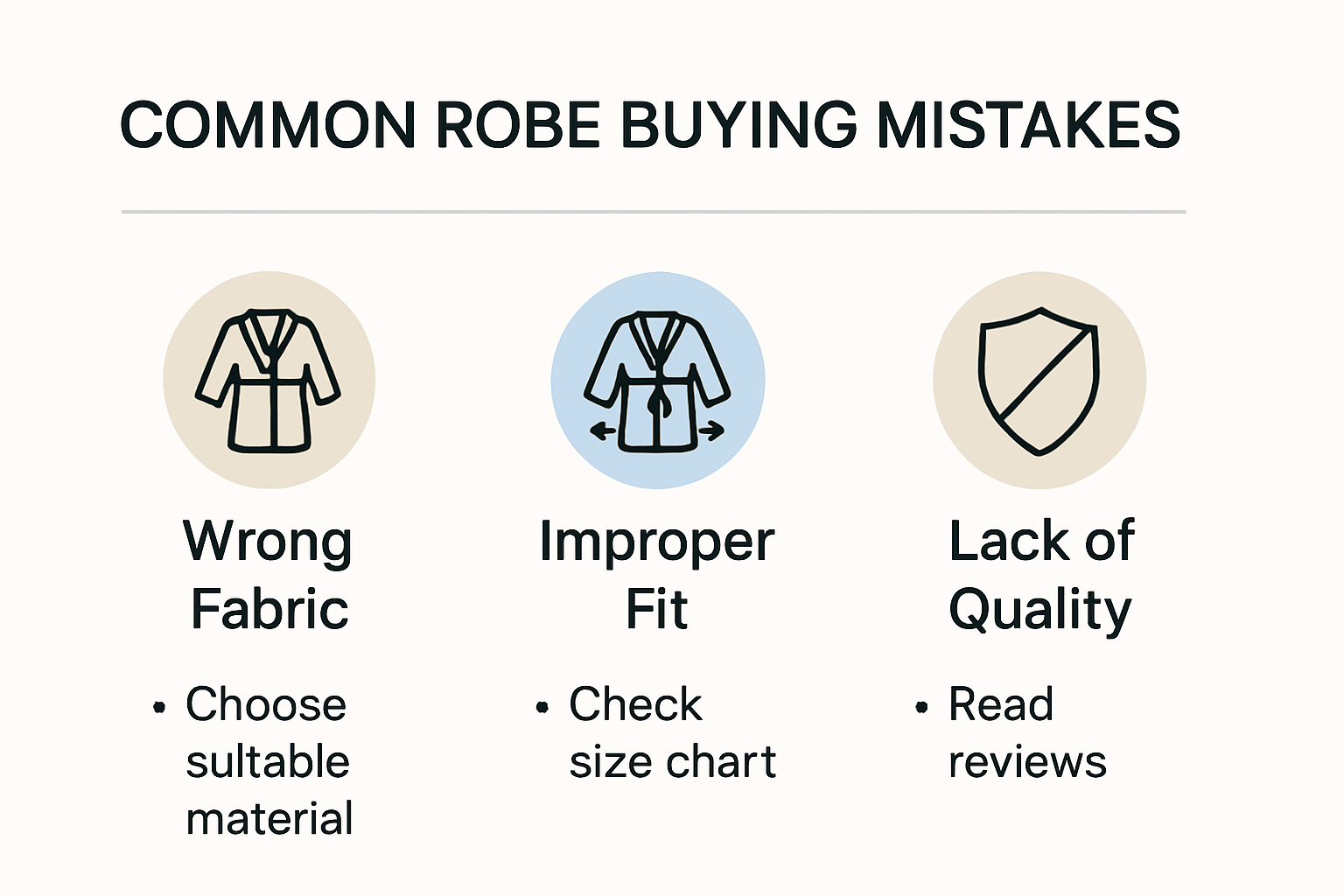Infographic showing top robe buying mistakes