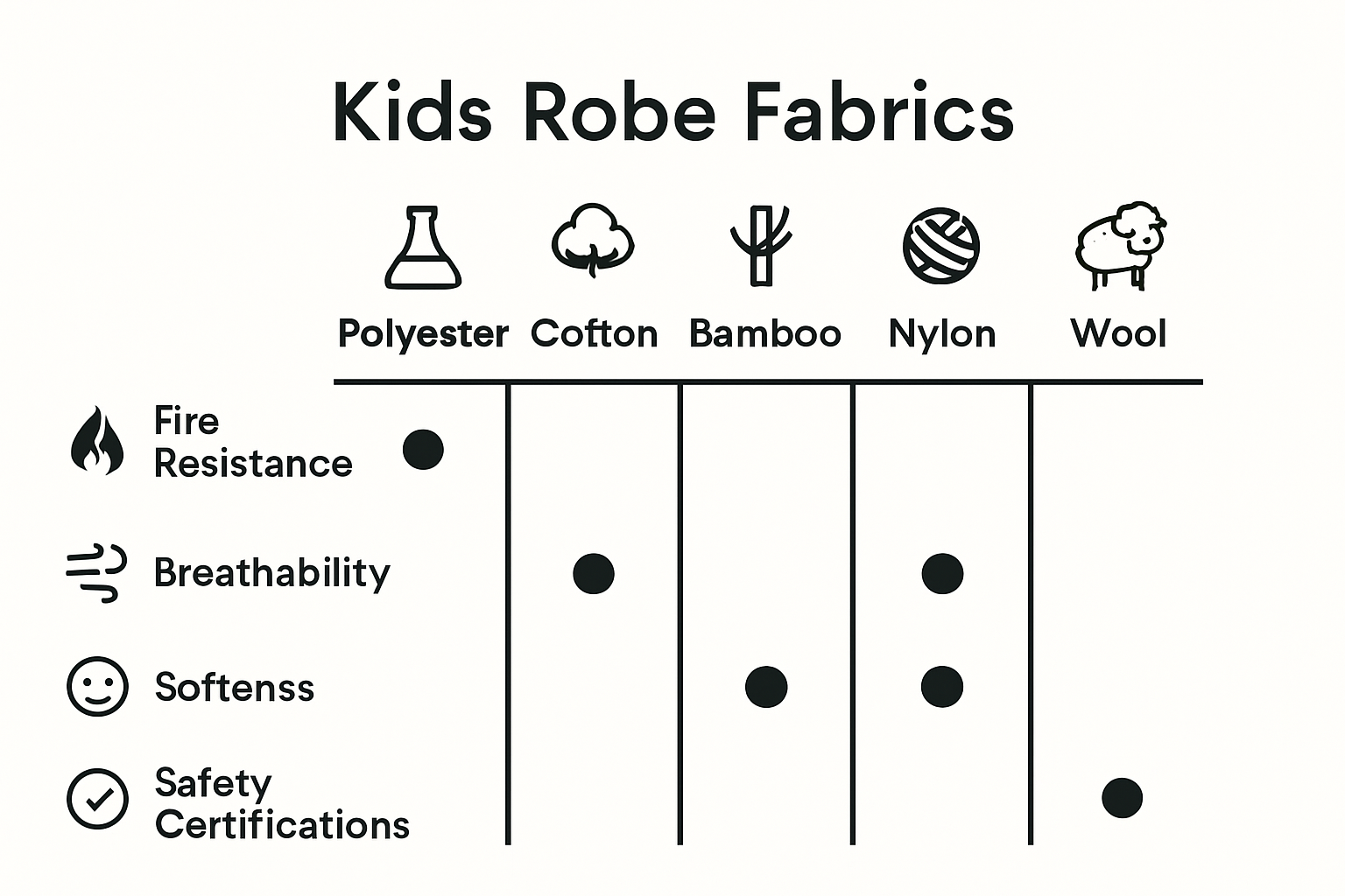 Infographic comparing kids robe material safety features