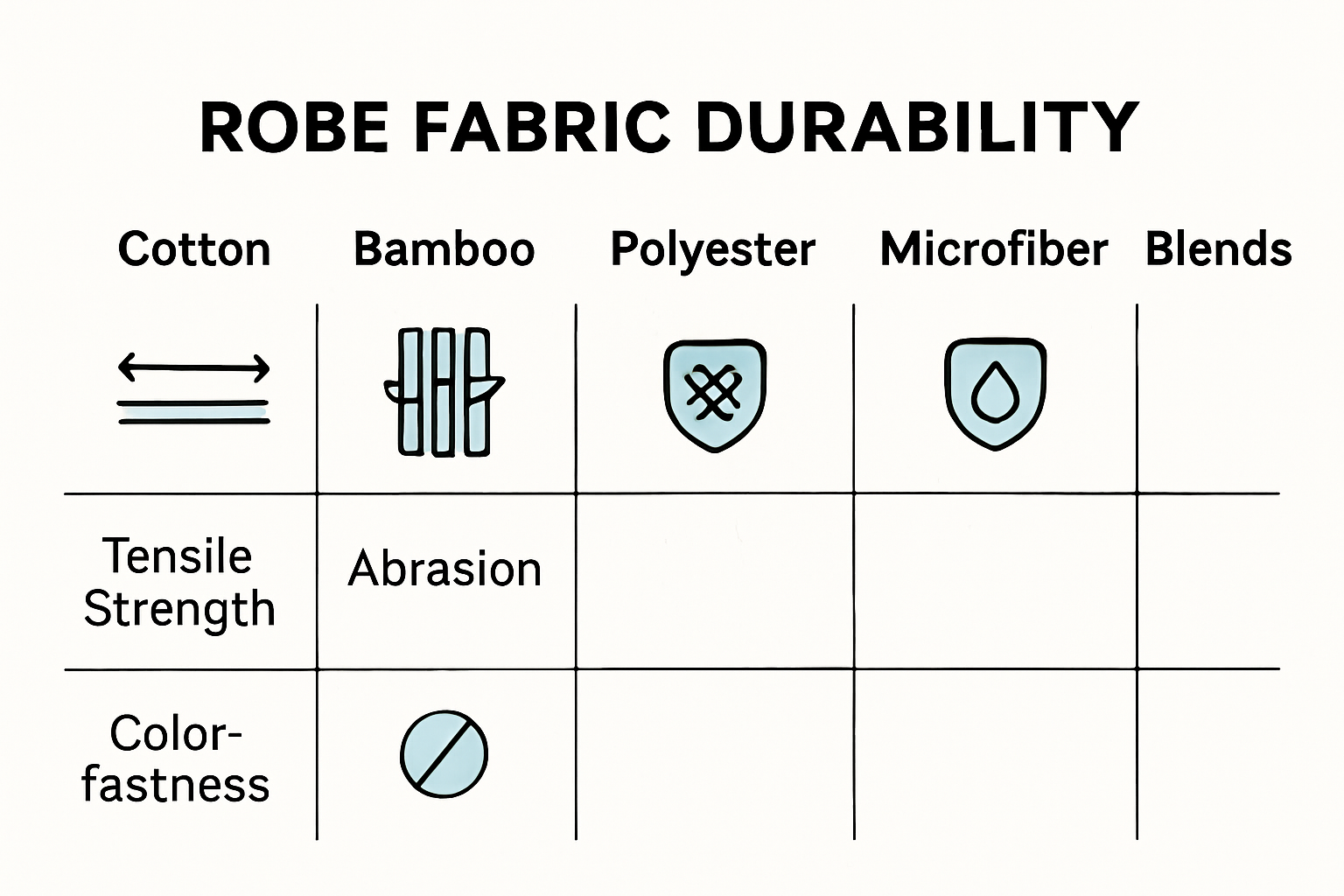 Comparison of robe fabrics and their durability factors