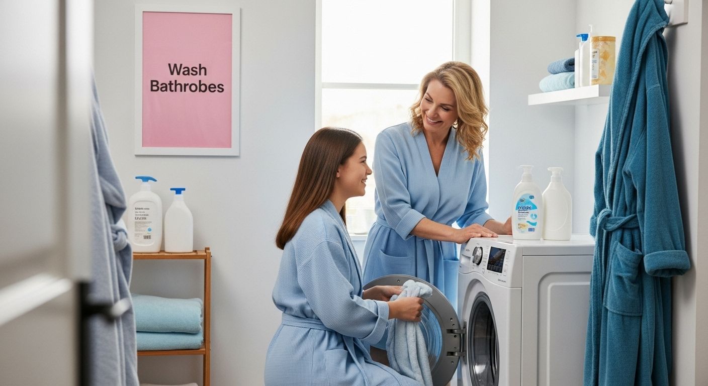 family laundry bathrobe