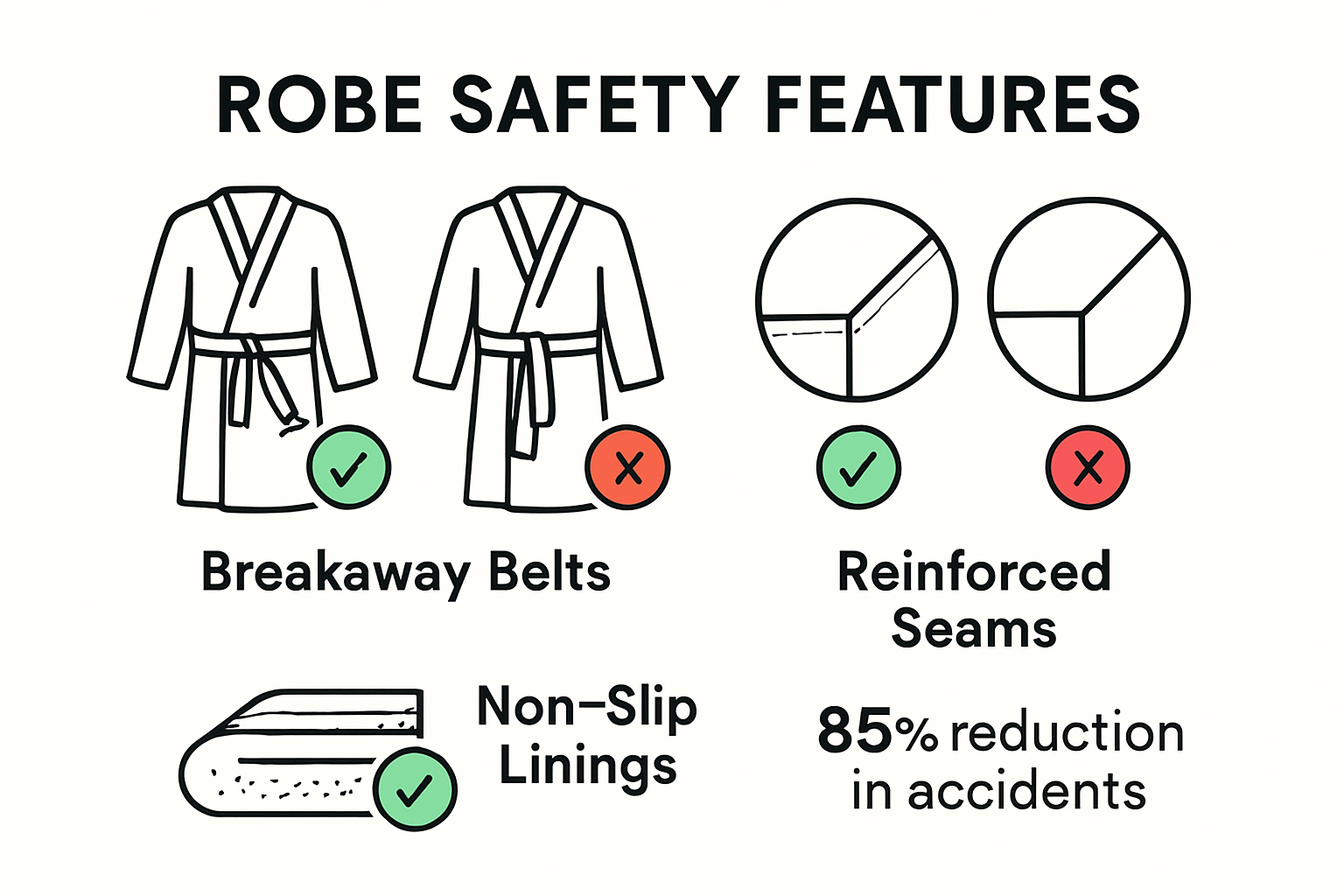Infographic showing essential kids robe safety features