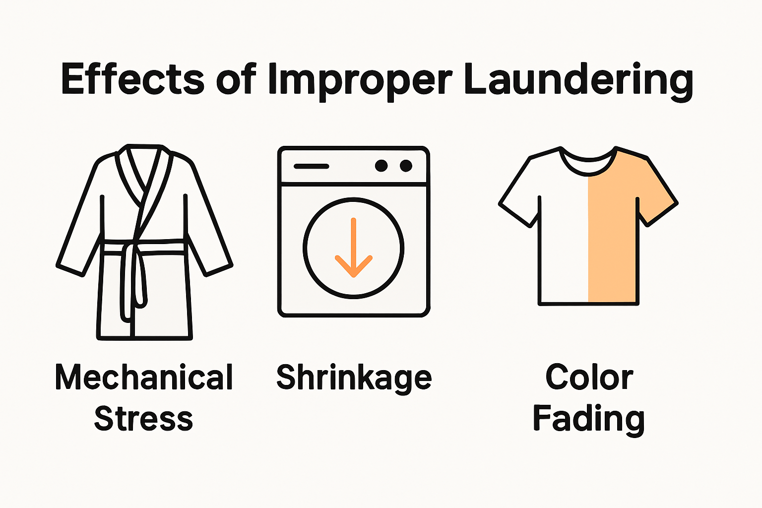 Infographic showing robe damage causes and effects