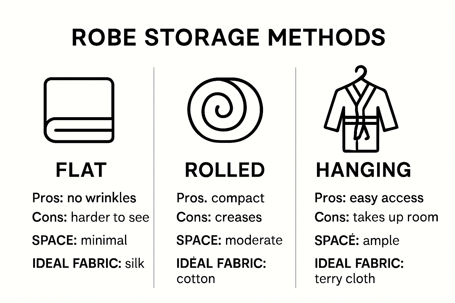 Infographic comparing robe storage methods