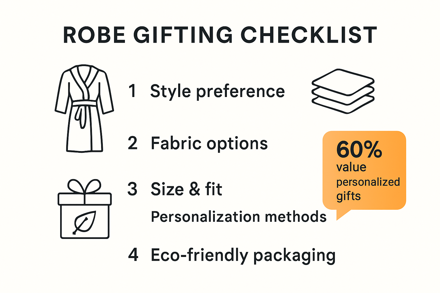Illustrated robe gifting checklist infographic