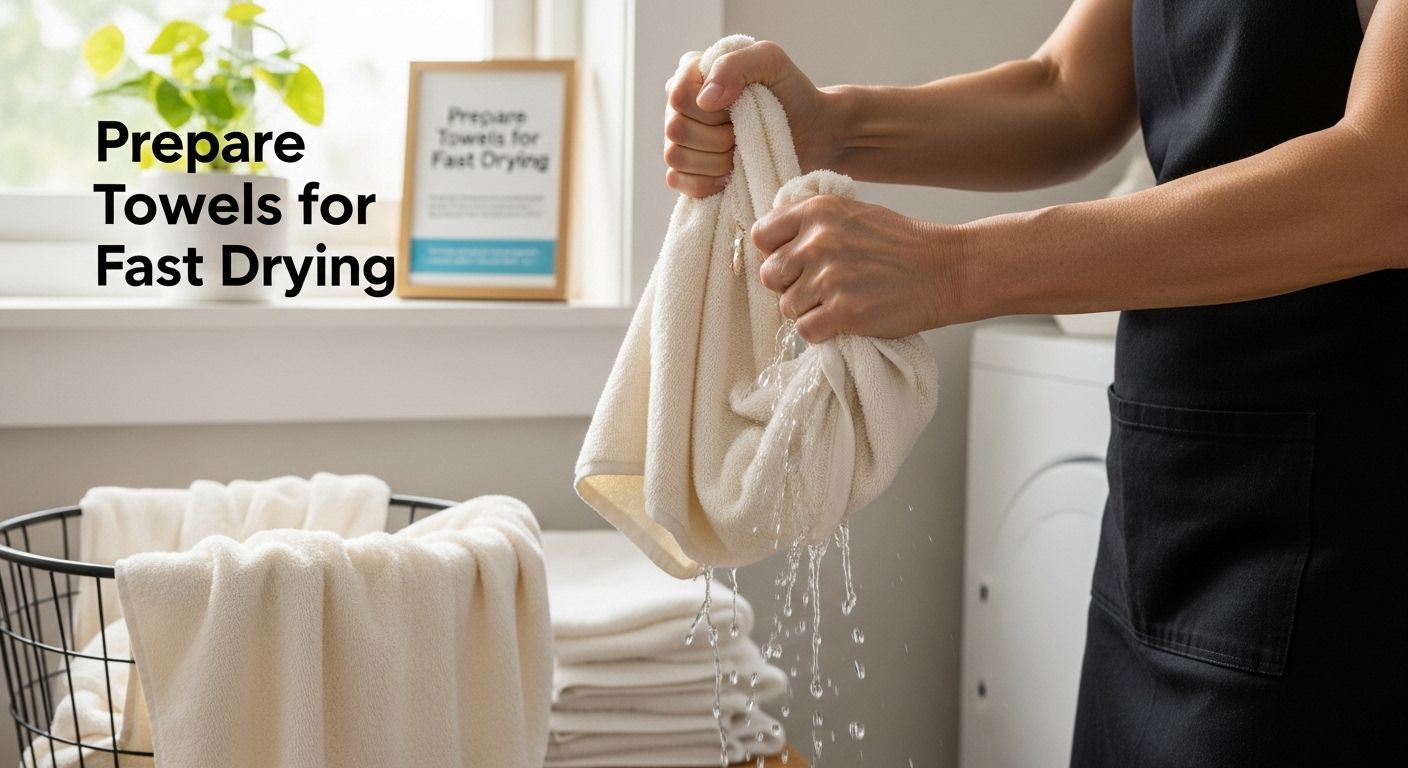 wringing towels drying