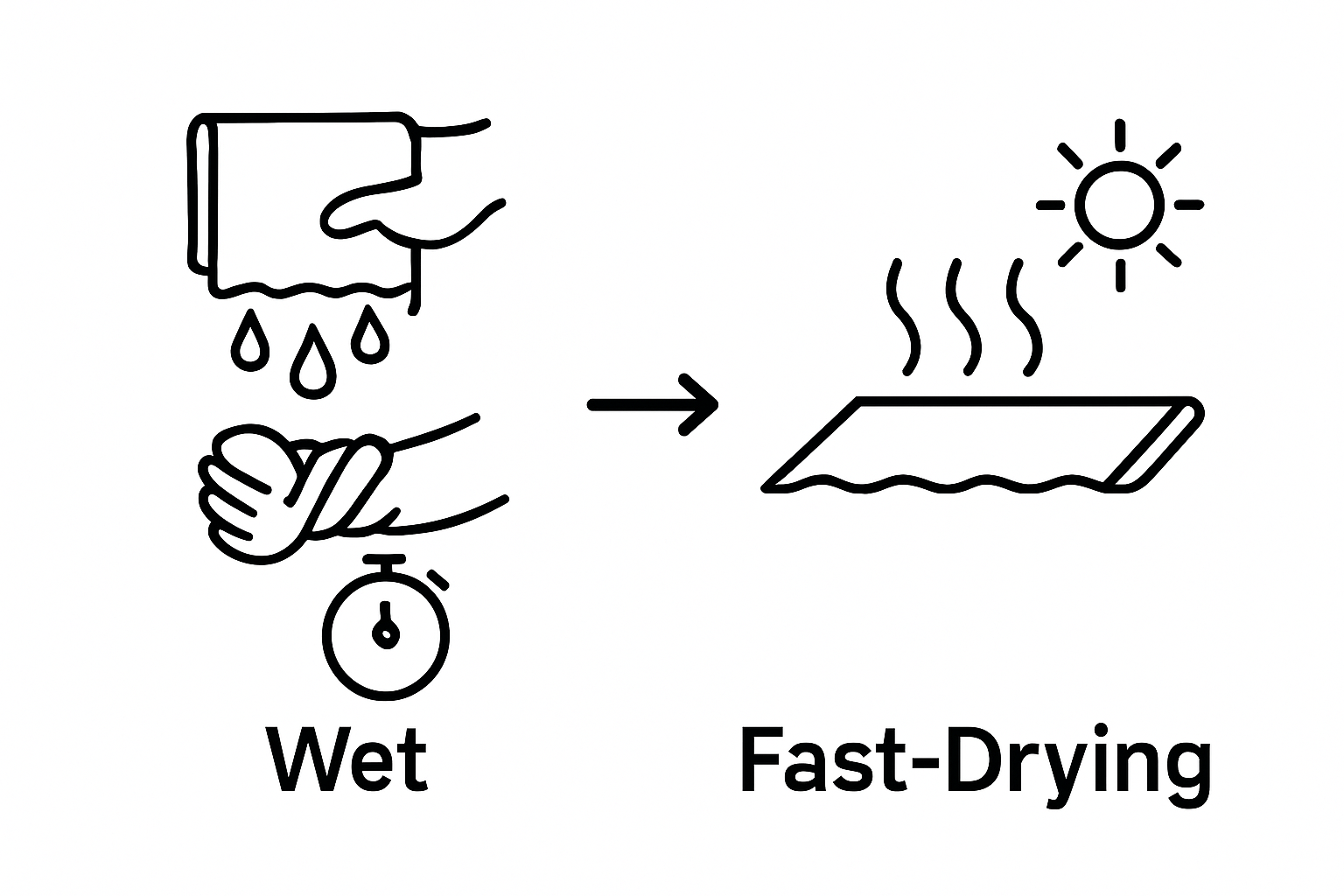 Infographic showing two-step towel drying prep with wringing and spreading
