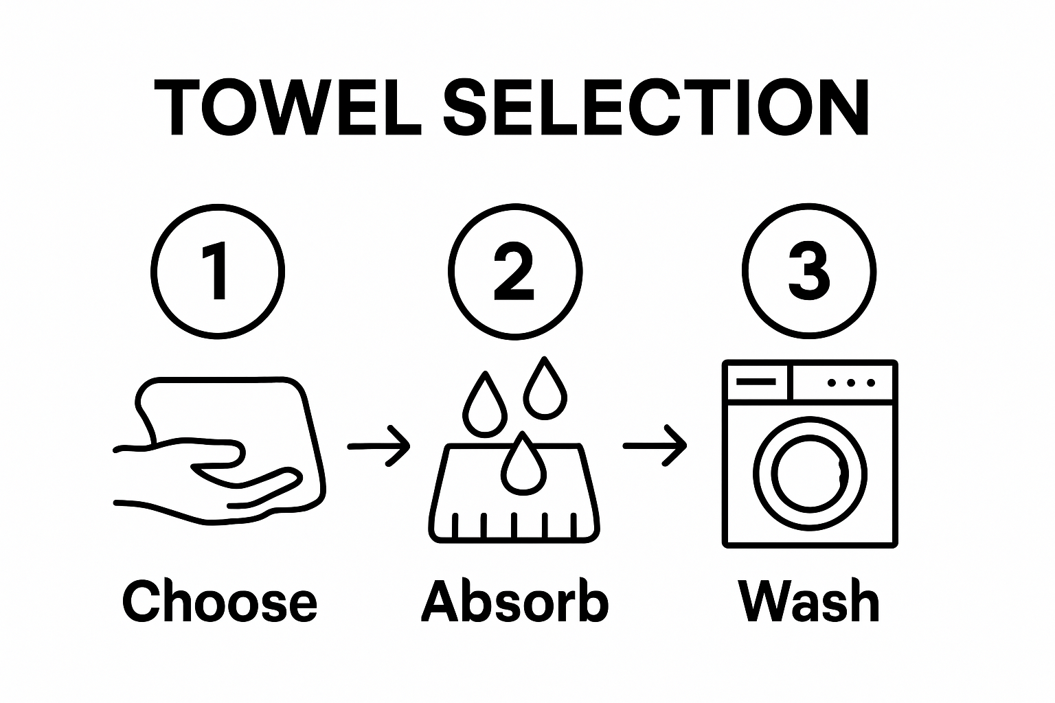 Infographic of steps to choose and care for towels