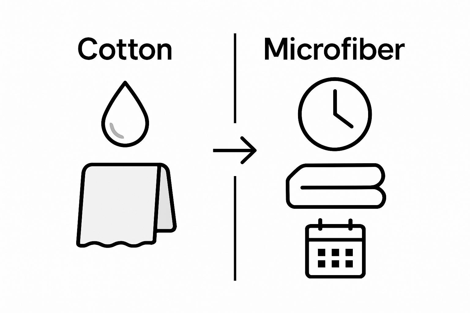 Infographic comparing cotton and microfiber durability