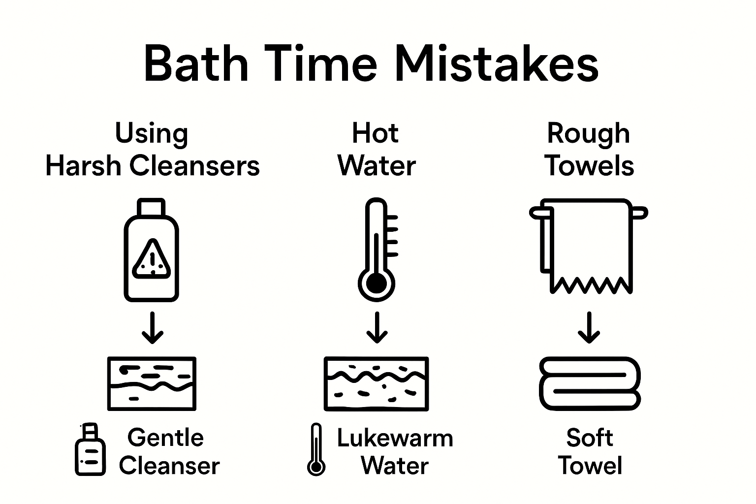 Bath time mistakes sensitive skin infographic
