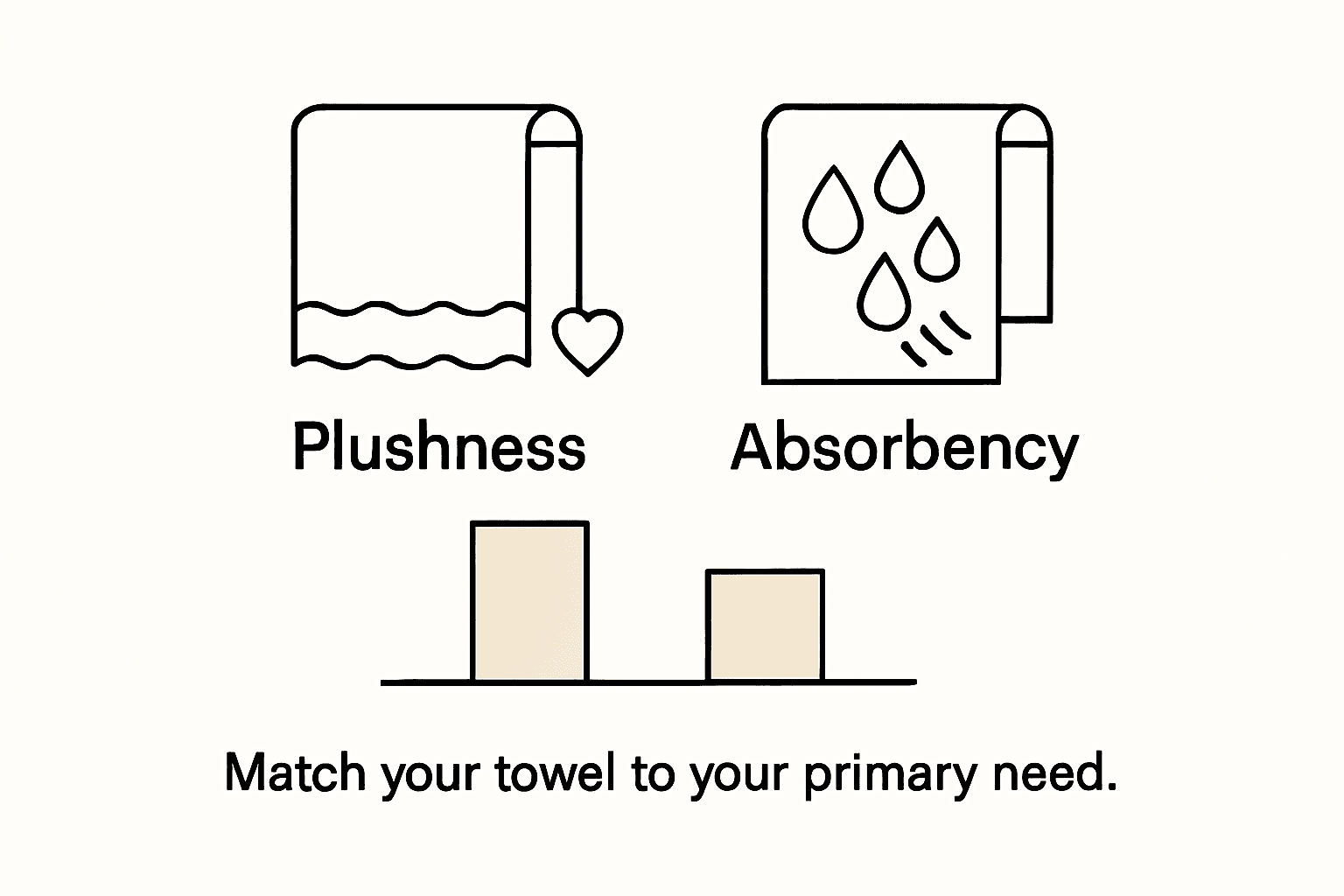 Infographic comparing plushness and absorbency
