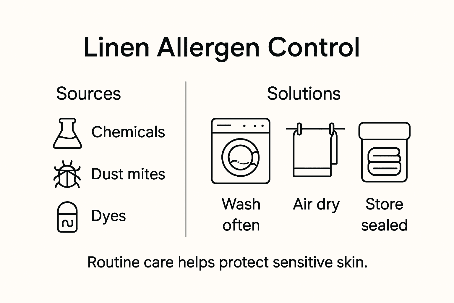 Infographic with allergen sources and solutions