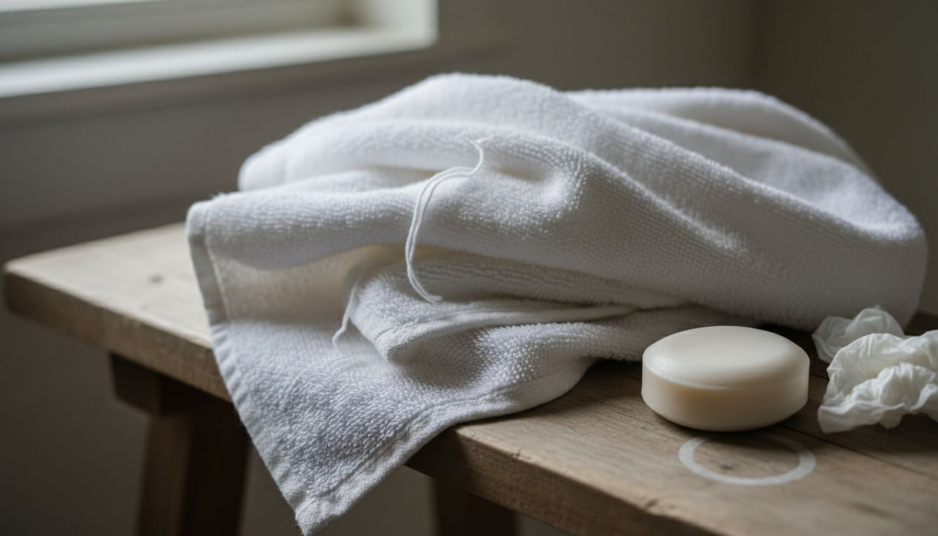 Close-up of cotton towel plush texture