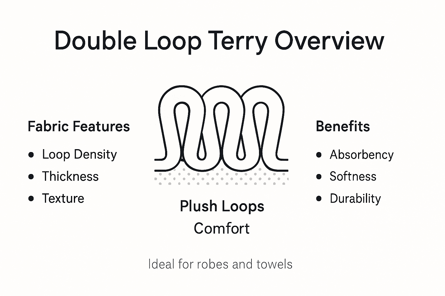 Infographic of double loop terry features and benefits