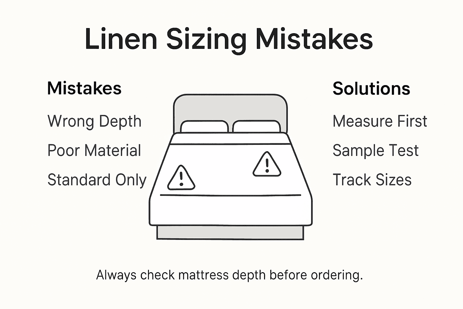 Infographic about common hotel linen sizing mistakes