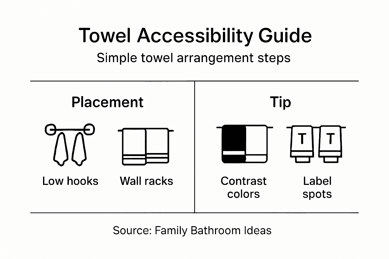 Infographic with towel arrangement tips