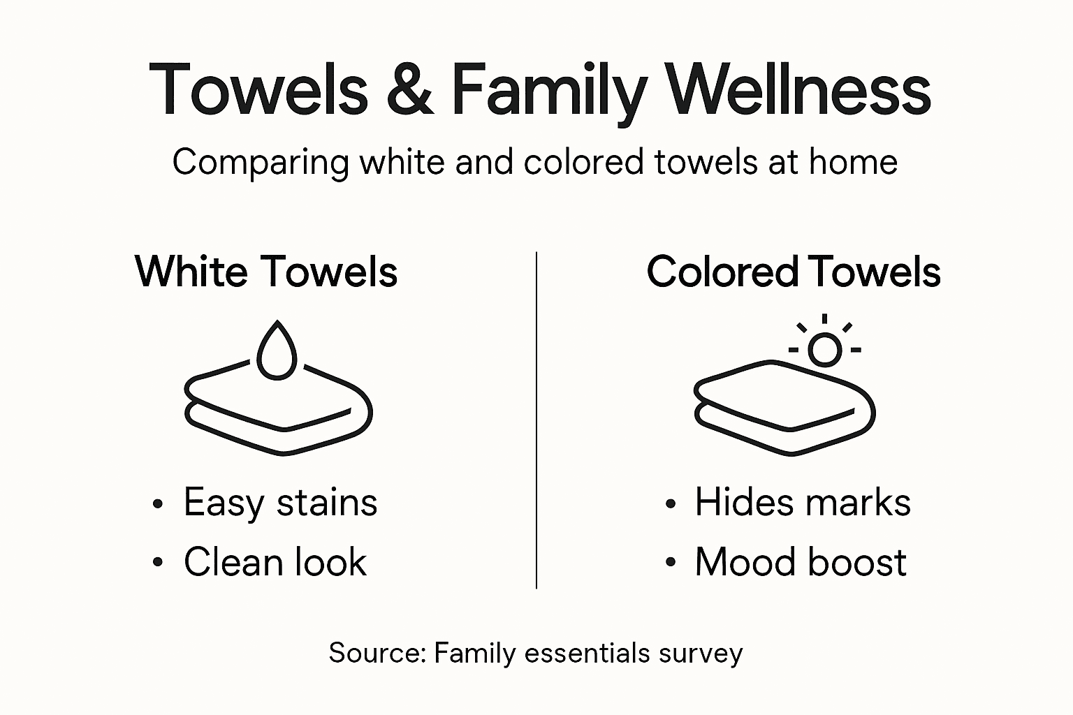 Infographic comparing white vs colored towels and wellness