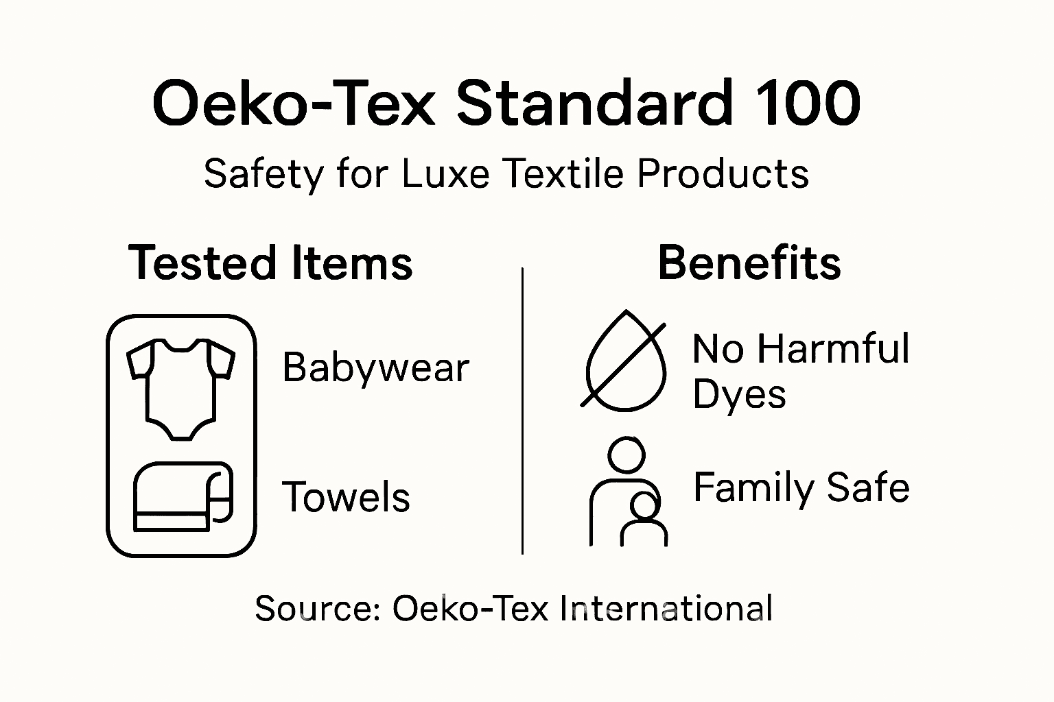 Oeko-Tex Standard 100 key features infographic