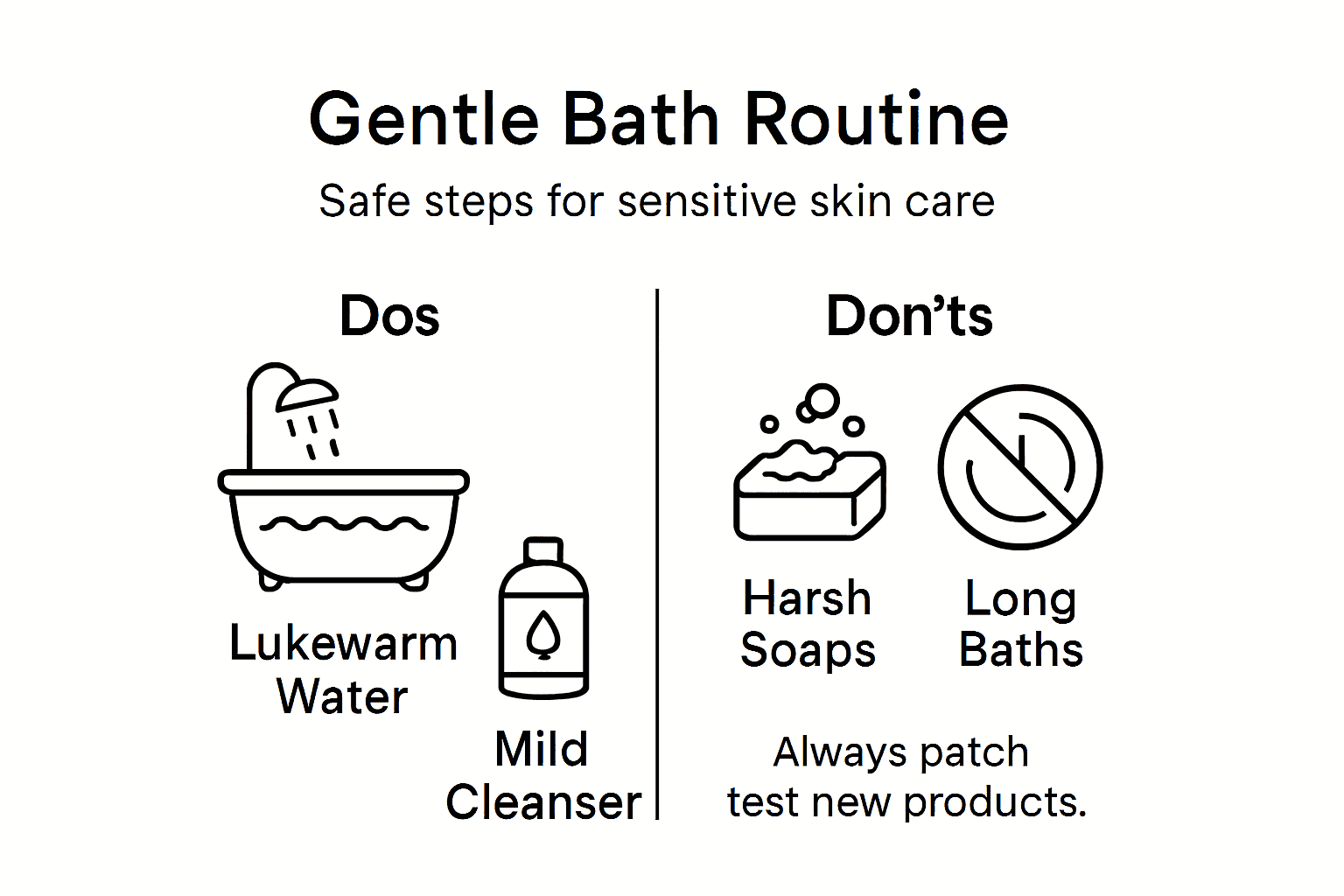 Infographic gentle bath routine steps