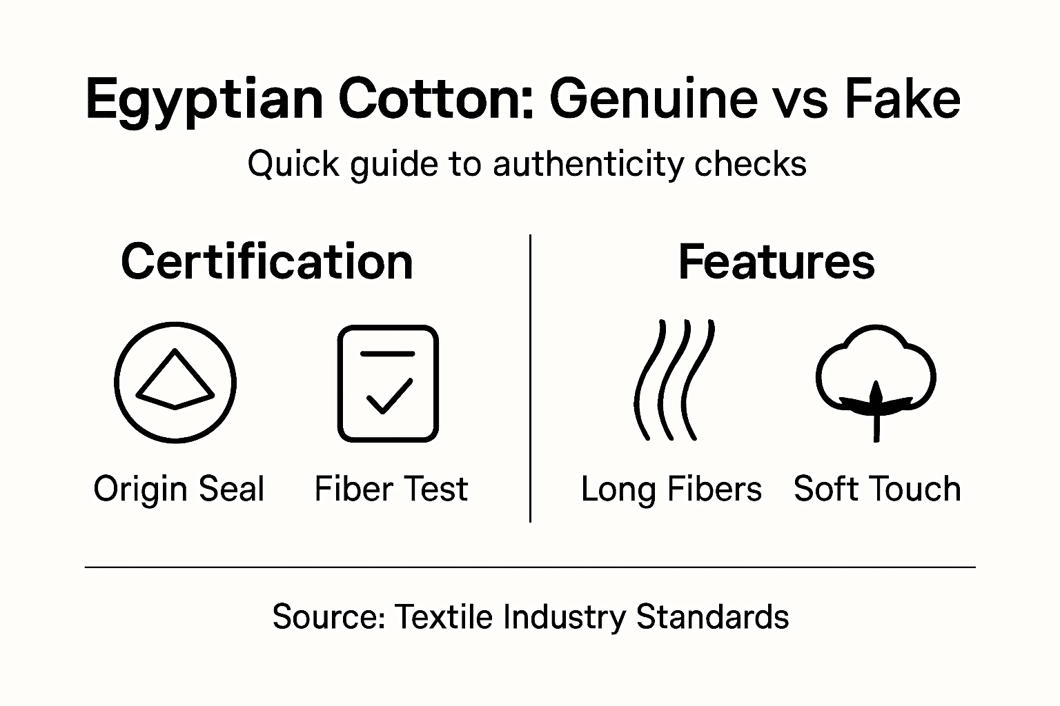 Infographic on verifying Egyptian cotton authenticity