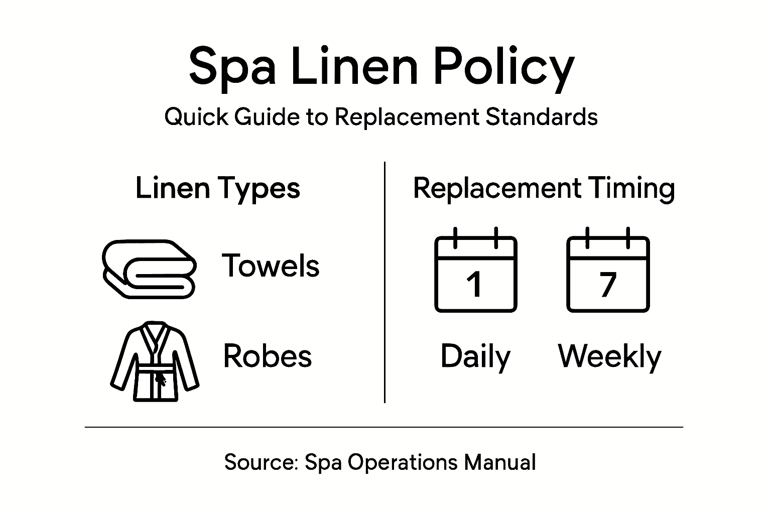 Infographic showing spa linen policy overview