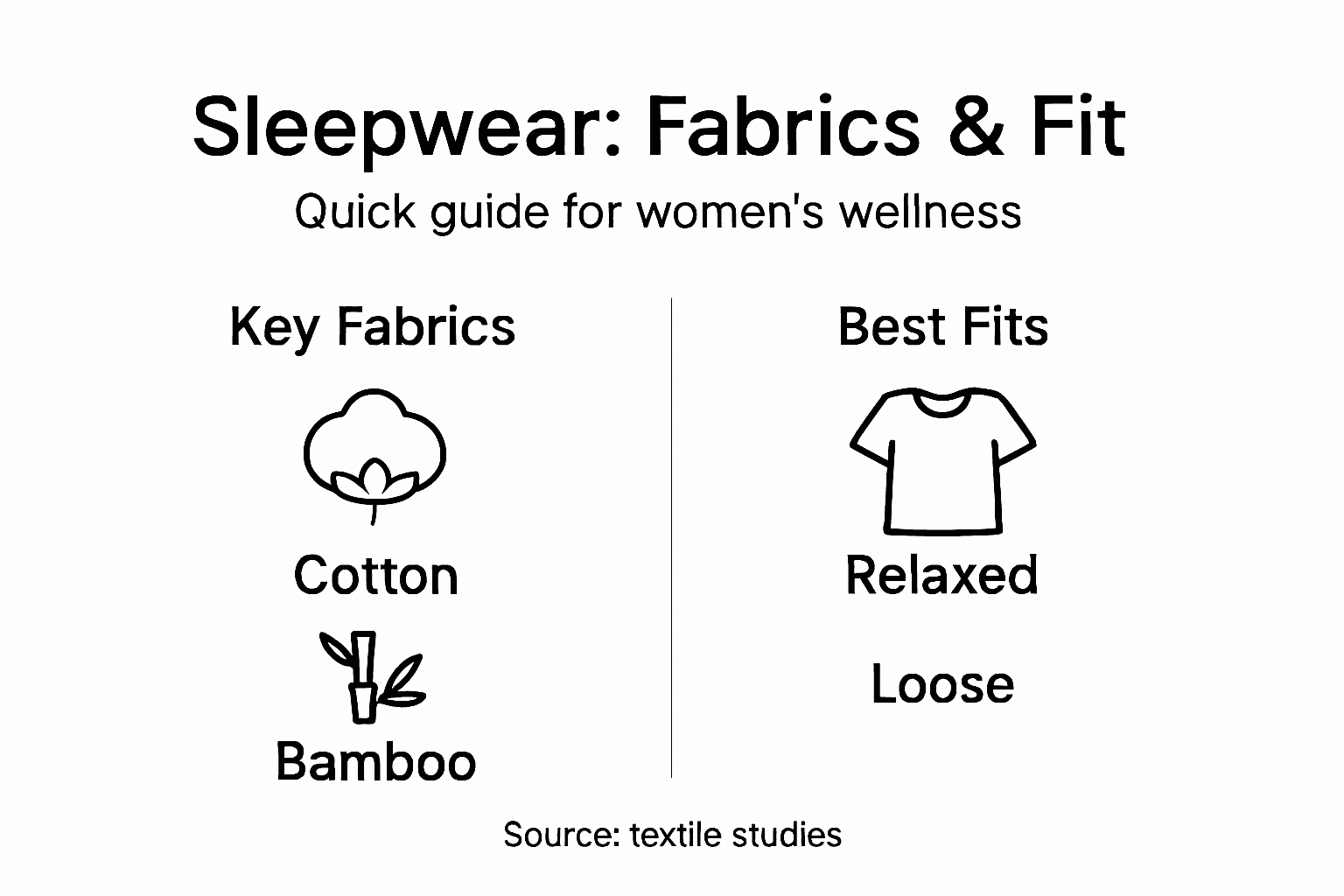 Infographic on sleepwear fabrics and fit