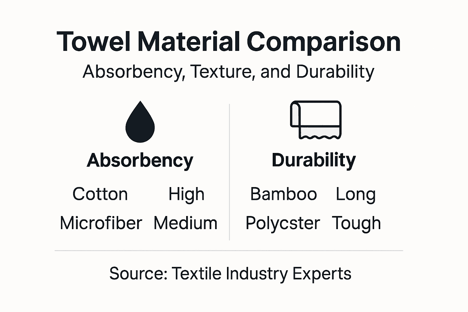 Infographic comparing towel materials and wear