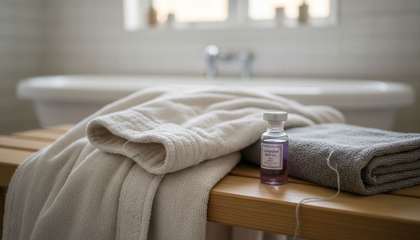 Close-up of Egyptian cotton bathrobe fibers