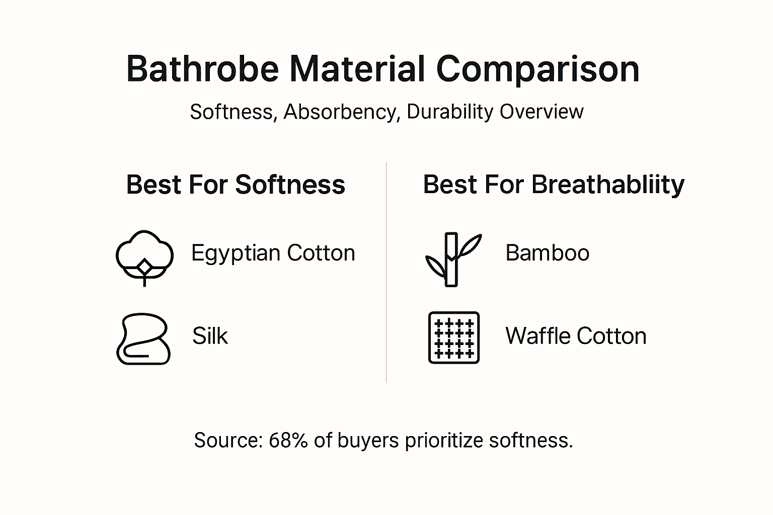 Infographic comparing luxury bathrobe materials
