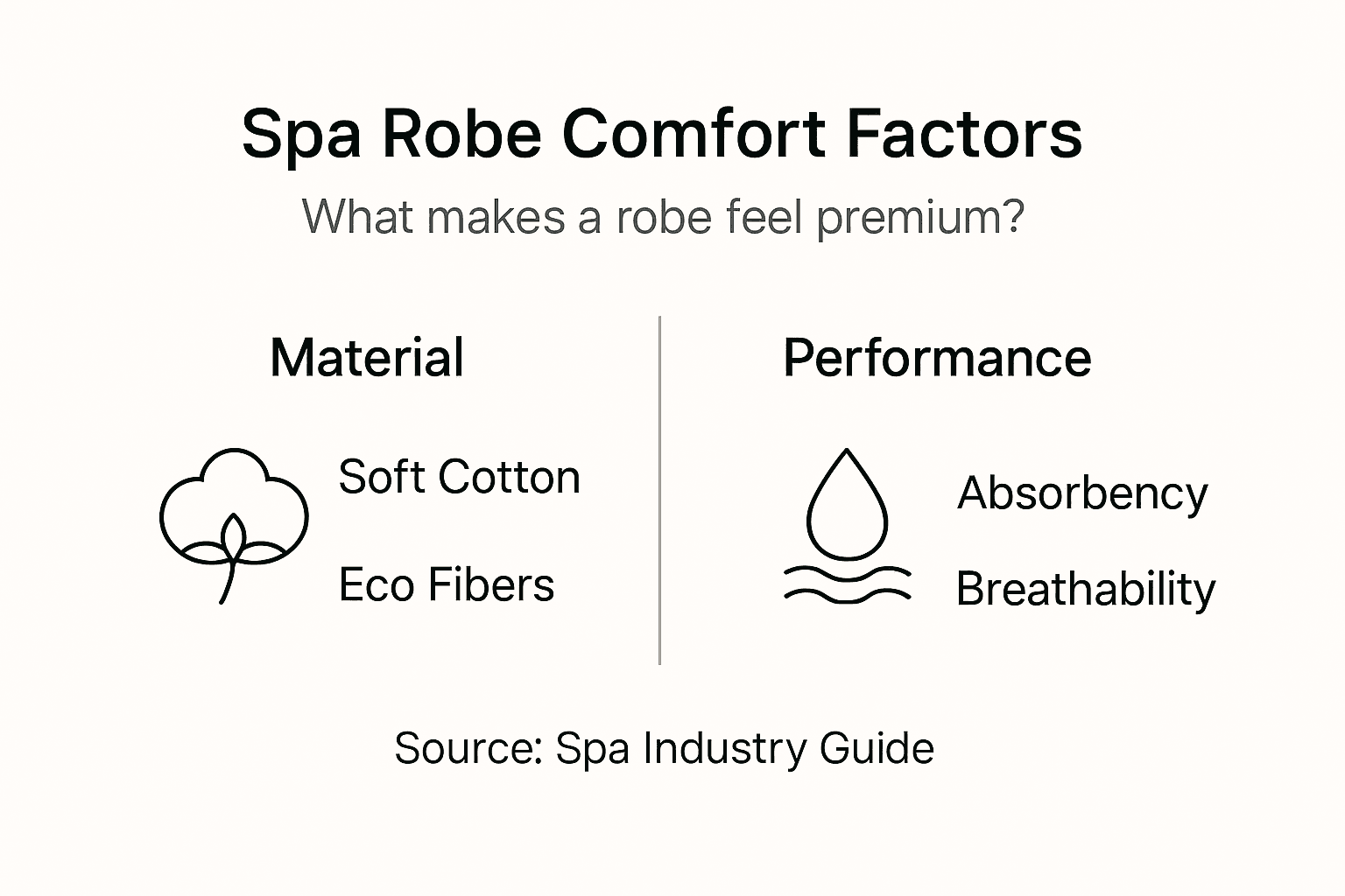 Infographic on spa robe comfort features
