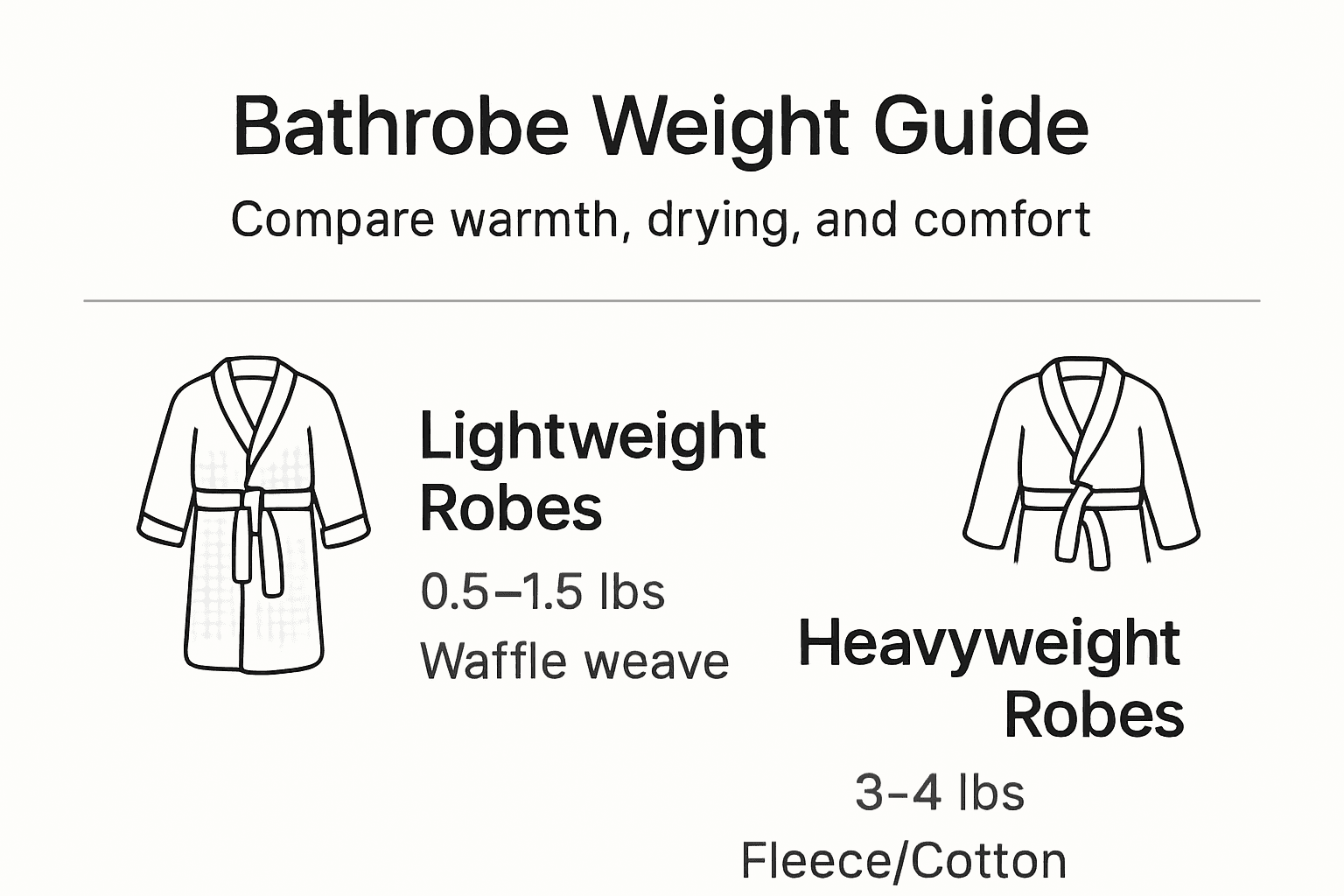 Infographic comparing robe weights by category