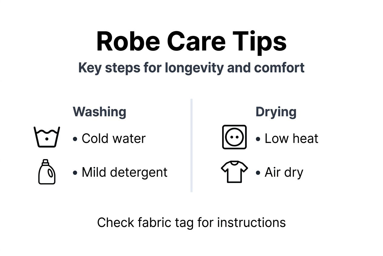 Infographic with robe care and maintenance steps
