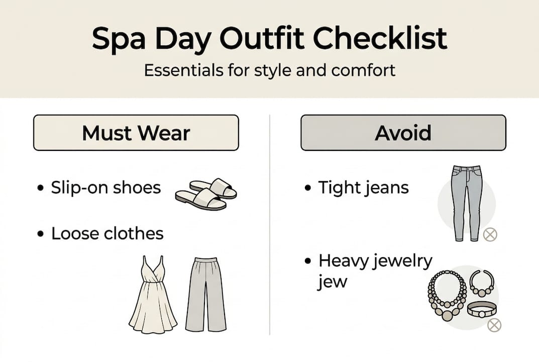 Infographic with spa outfit dos and don’ts