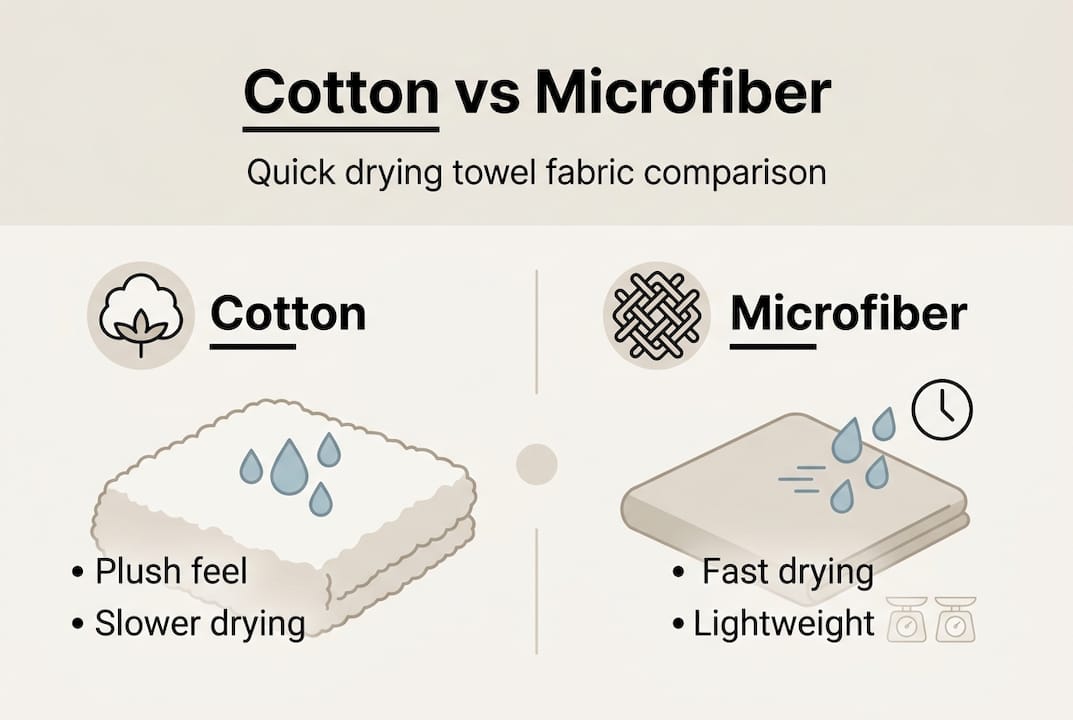 Infographic comparing cotton and microfiber towels