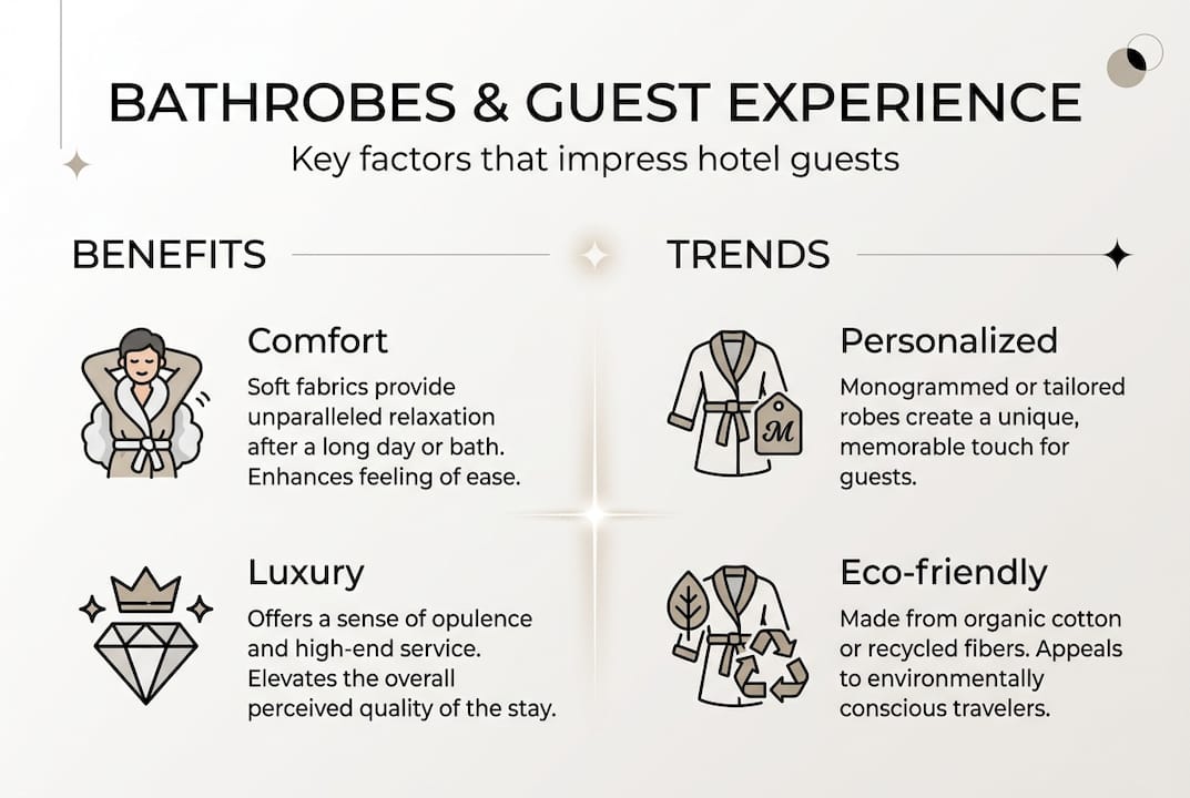 Infographic showing bathrobe benefits for guests