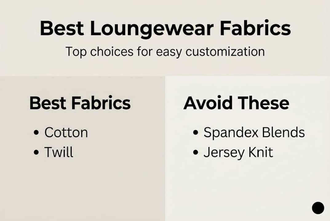 Infographic comparing loungewear fabric options