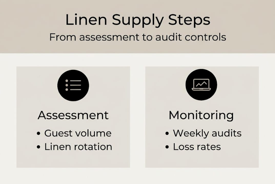 Infographic of linen management supply steps