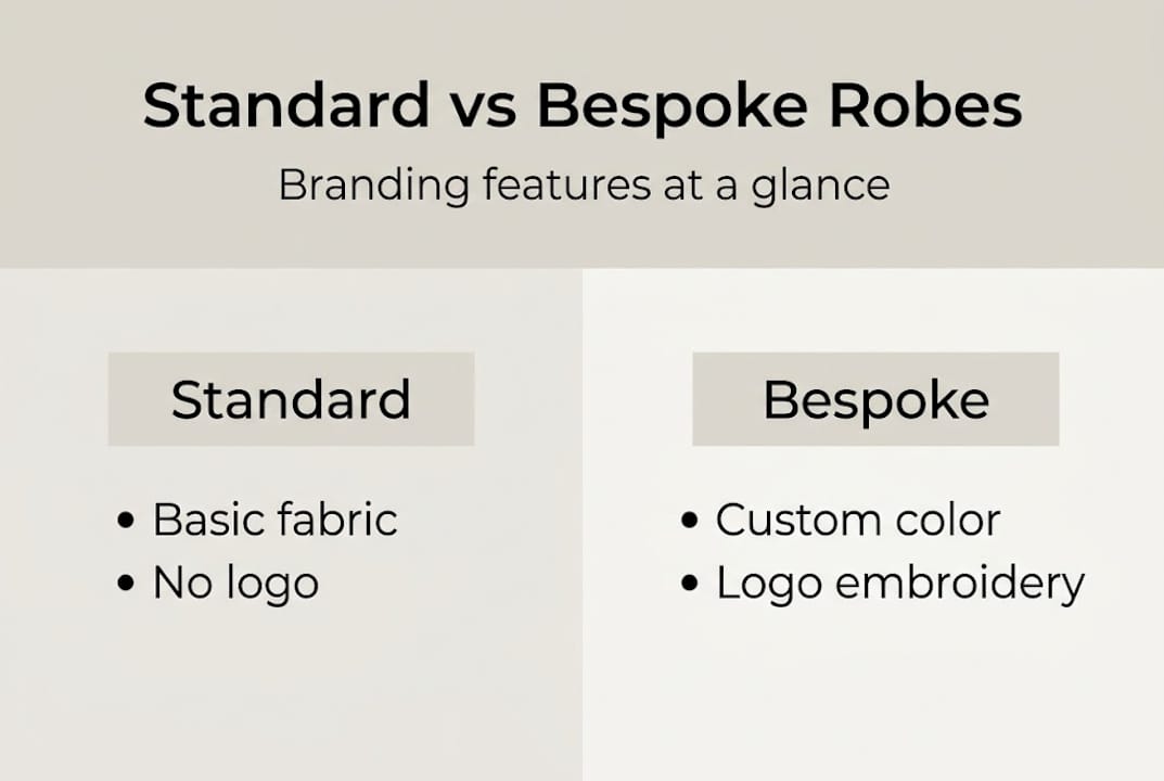Infographic comparing standard and bespoke robes