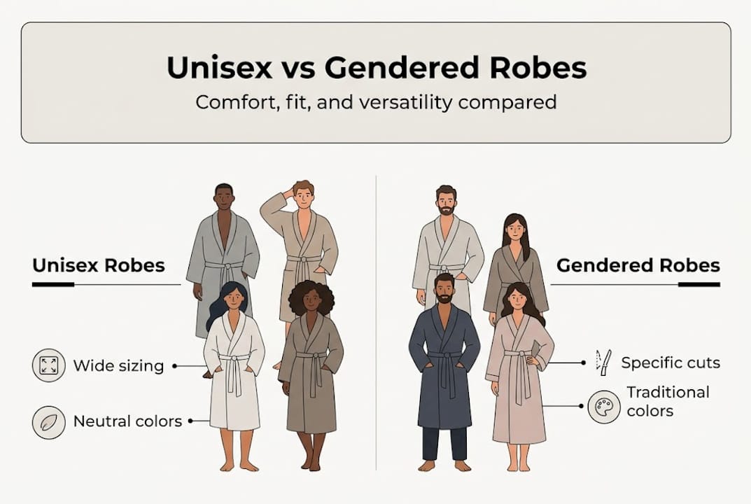 Infographic comparing robe types and features
