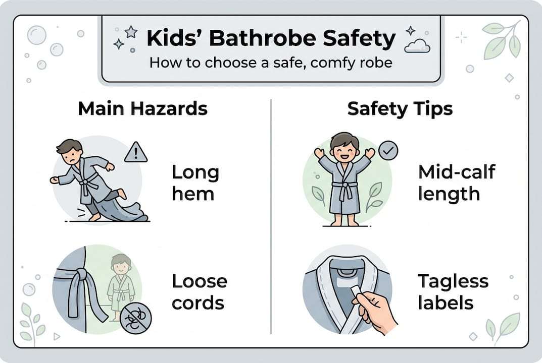 Infographic on kids' bathrobe safety features