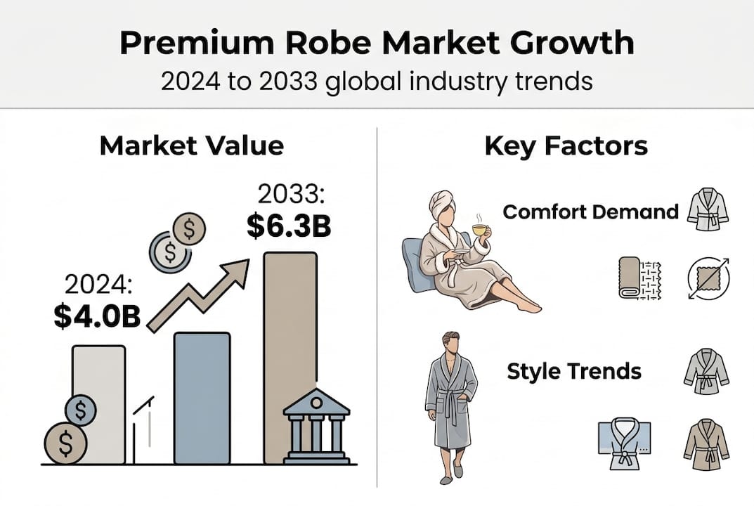 Infographic showing premium robe market growth