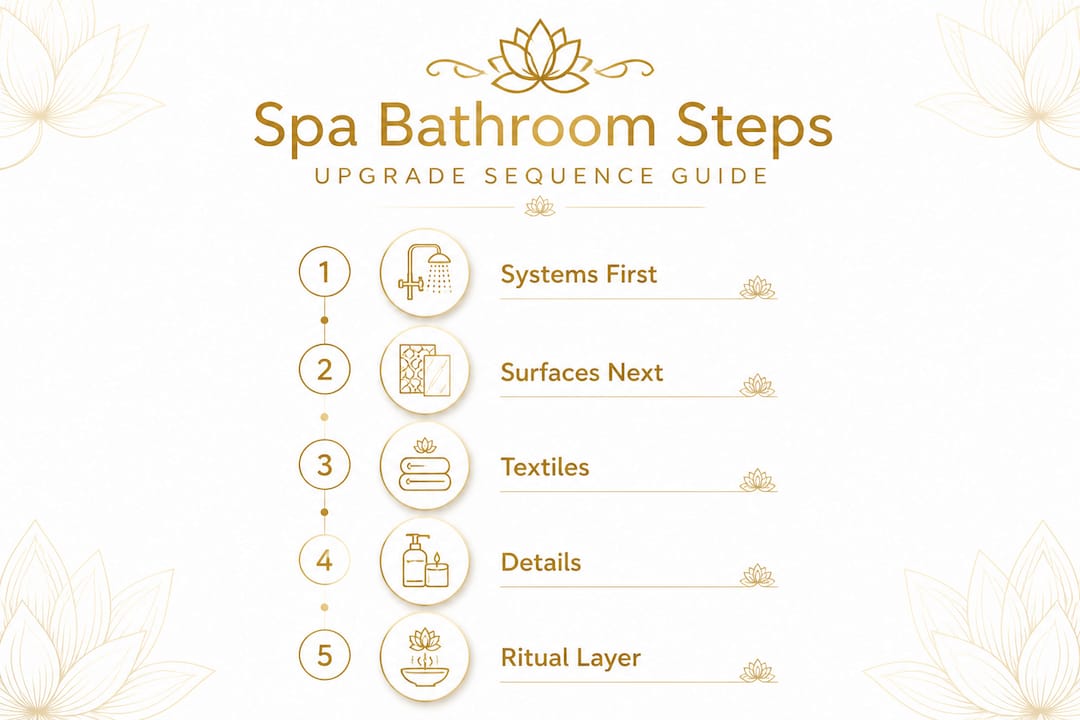 Infographic showing spa bathroom upgrade sequence