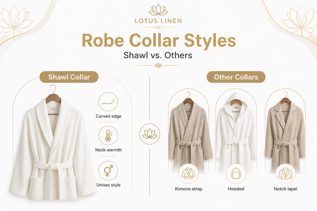 Infographic comparing shawl collar to other robe styles