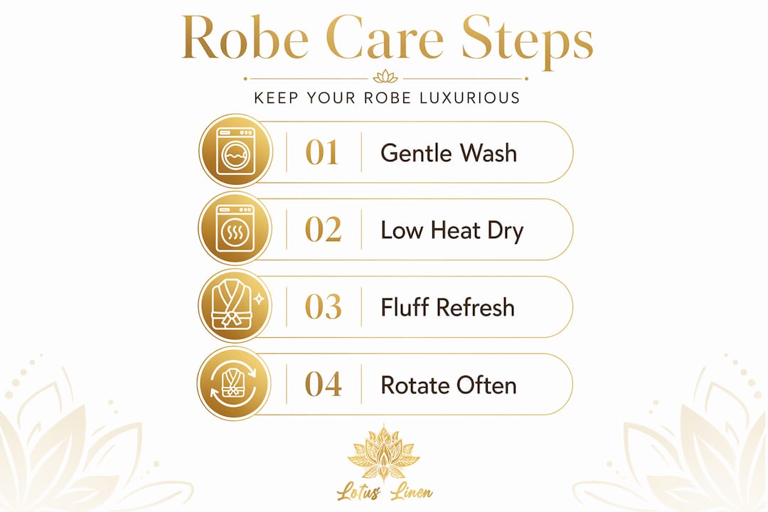 Infographic on caring for premium hospitality robes